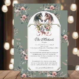 Tarjeta De Recepción Elegante Boda de caballos de primavera