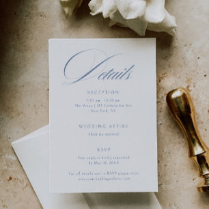 Tarjeta De Recepción Elegante Boda de caligrafía azul turquesa