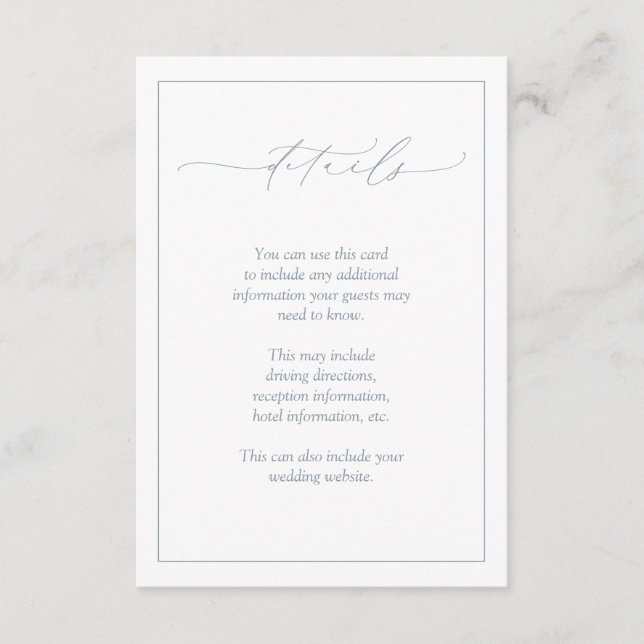 Tarjeta De Recepción Elegante Boda de caligrafía azul turquesa (Anverso)