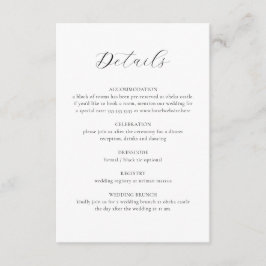 Tarjeta De Recepción Elegante Boda de caligrafía floral delgada