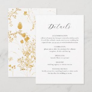 Tarjeta De Recepción Elegante Boda de caligrafía floral delgada