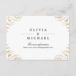 Tarjeta De Recepción Elegante boda de caligrafía floreciente inserto