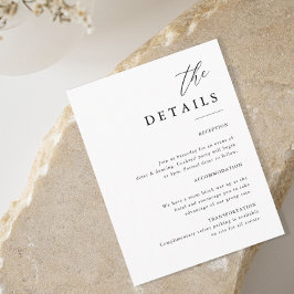 Tarjeta De Recepción Elegante Boda de caligrafía Los detalles