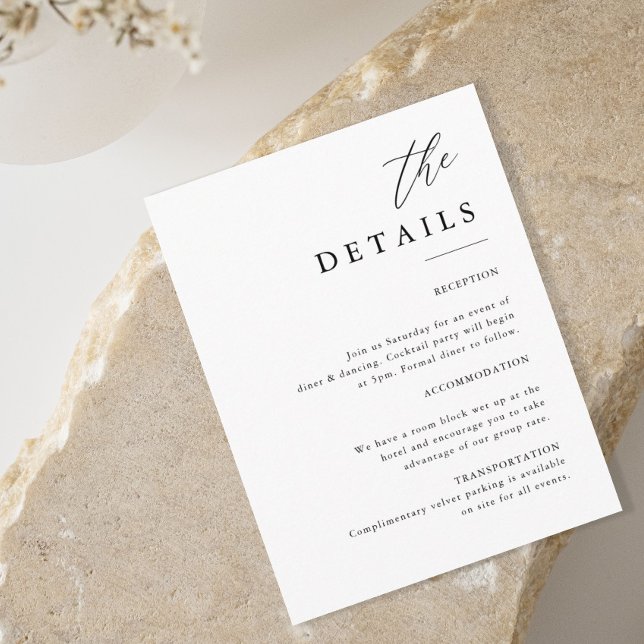 Tarjeta De Recepción Elegante Boda de caligrafía Los detalles (Subido por el creador)