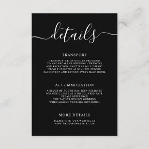 Tarjeta De Recepción Elegante Boda de caligrafía moderna
