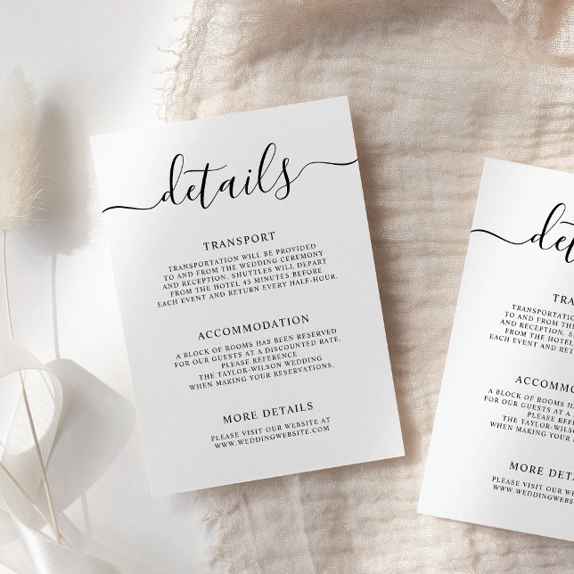 Tarjeta De Recepción Elegante Boda de caligrafía moderna (Subido por el creador)