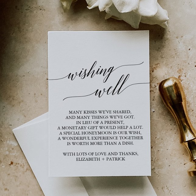 Tarjeta De Recepción Elegante Boda de caligrafía negra deseando lo mejo (Subido por el creador)