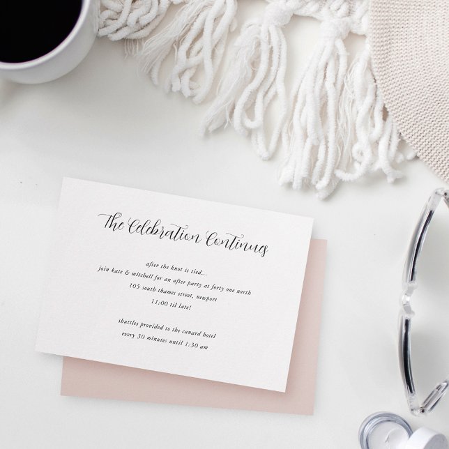 Tarjeta De Recepción Elegante Boda de caligrafía tras Fiesta (Subido por el creador)
