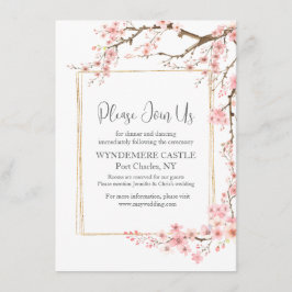 Tarjeta De Recepción Elegante Boda de cerezo en flor