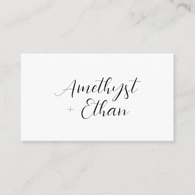 Tarjeta De Recepción Elegante Boda de código QR de escritura moderna (Anverso)