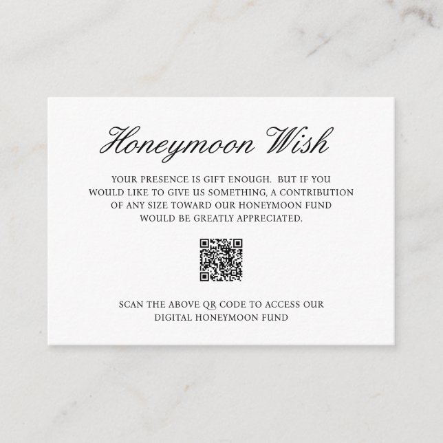 Tarjeta De Recepción Elegante Boda de código QR del Fondo de Luna de Mi (Anverso)