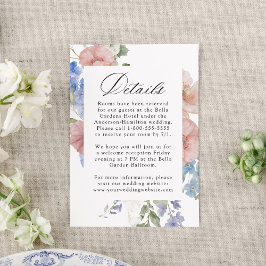Tarjeta De Recepción Elegante Boda de color de agua romántico floral de