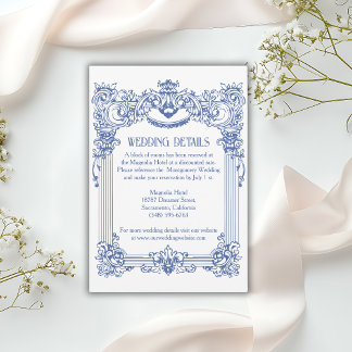 Tarjeta De Recepción Elegante Boda de columnas barrocas florales