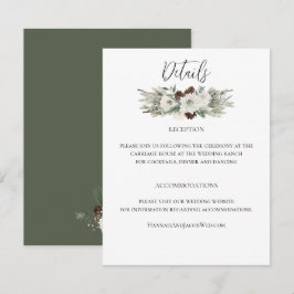 Tarjeta De Recepción Elegante Boda de conos de invierno