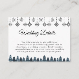 Tarjeta De Recepción Elegante boda de copos de nieve de invierno Wonder