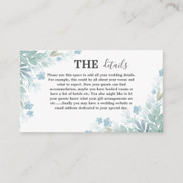 Tarjeta De Recepción Elegante Boda de detalles botánicos de Sage Green