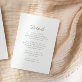 Tarjeta De Recepción Elegante Boda de detalles del guión de caligrafía