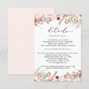 Tarjeta De Recepción Elegante Boda de detalles florales de cada paleta