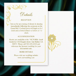 Tarjeta De Recepción Elegante Boda de detalles victorianos