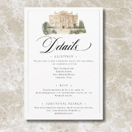 Tarjeta De Recepción Elegante Boda de escenas vintage neoclásicas