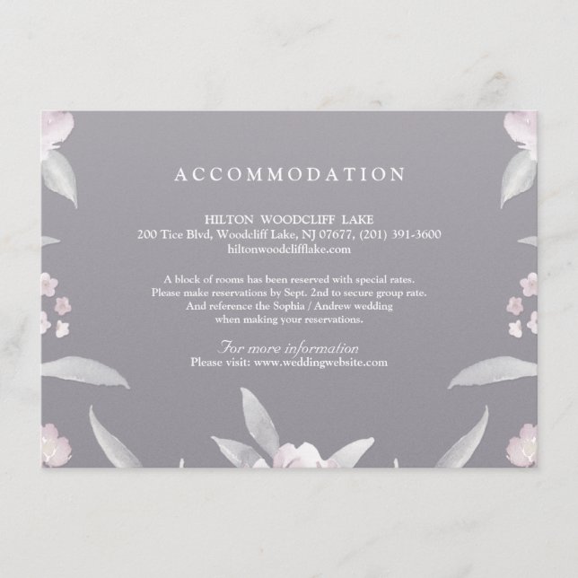 Tarjeta De Recepción Elegante Boda de estilo chino con flores (Anverso)