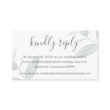 Elegante boda de eucalipto moderno en línea RSVP