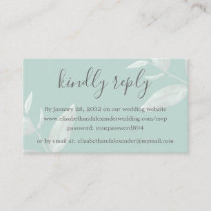 Tarjeta De Recepción Elegante boda de eucalipto moderno en línea RSVP
