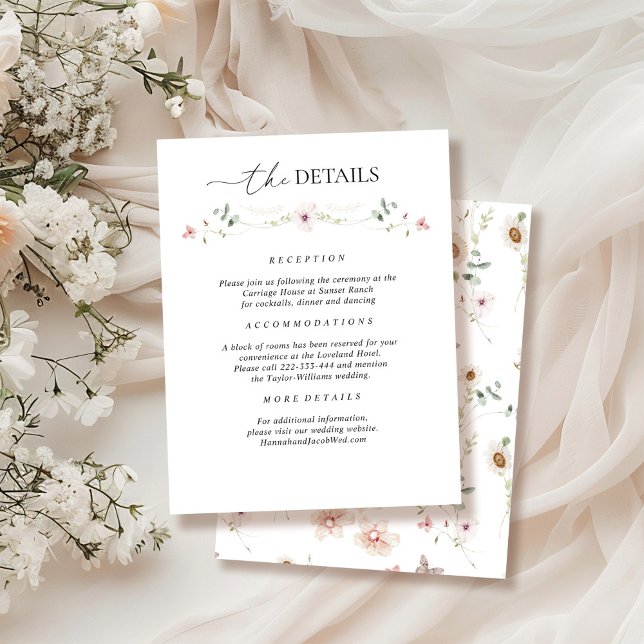 Tarjeta De Recepción Elegante Boda de Flor Silvestre (Subido por el creador)