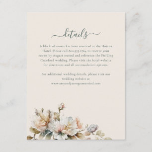 Tarjeta De Recepción Elegante Boda de Flor Silvestre Floral Vintage Boh