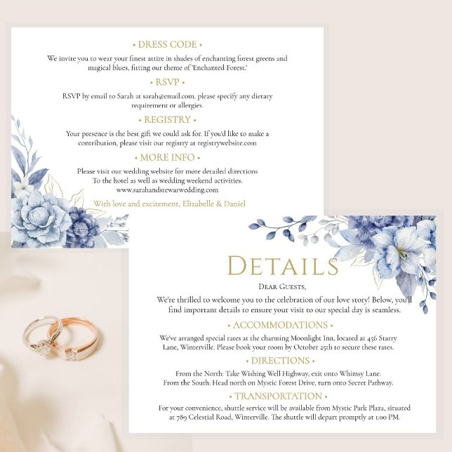 Tarjeta De Recepción Elegante Boda de flores azul turquesa (Subido por el creador)