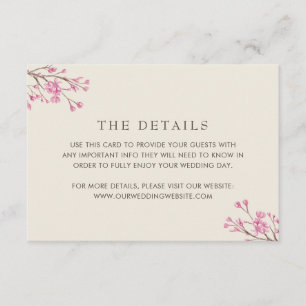 Tarjeta De Recepción Elegante Boda de flores de cerezo rosa