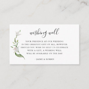 Tarjeta De Recepción Elegante Boda de flores de lirio botánico deseando