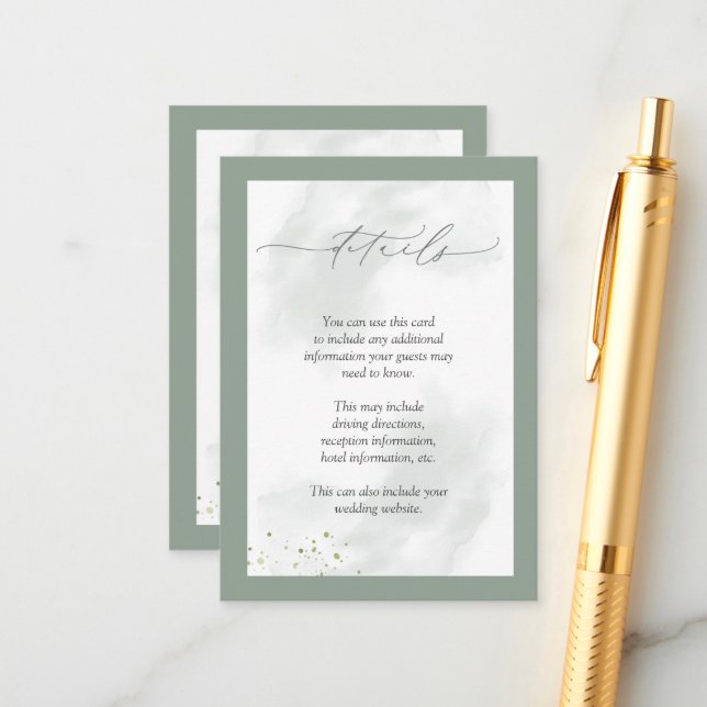 Tarjeta De Recepción Elegante Boda de flores de vegetación botánica (Anverso/Reverso In Situ)