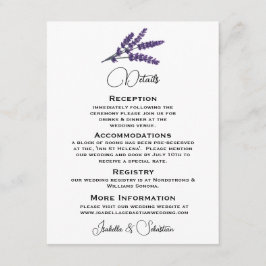 Tarjeta De Recepción Elegante Boda de Flores Lilac