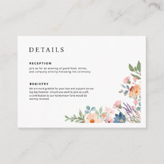 Tarjeta De Recepción Elegante Boda de Flores Silvestres