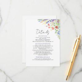 Tarjeta De Recepción Elegante Boda de flores silvestres de verano