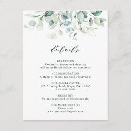 Tarjeta De Recepción Elegante Boda de follaje verde