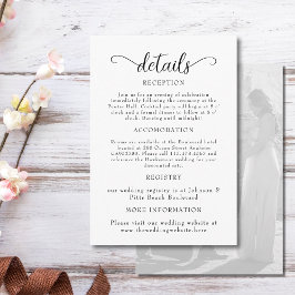 Tarjeta De Recepción Elegante Boda De Fotografías En Blanco Y Negro
