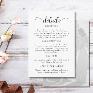 Tarjeta De Recepción Elegante Boda De Fotografías En Blanco Y Negro