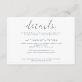 Tarjeta De Recepción Elegante Boda de guiones de borde blanco y azul tu