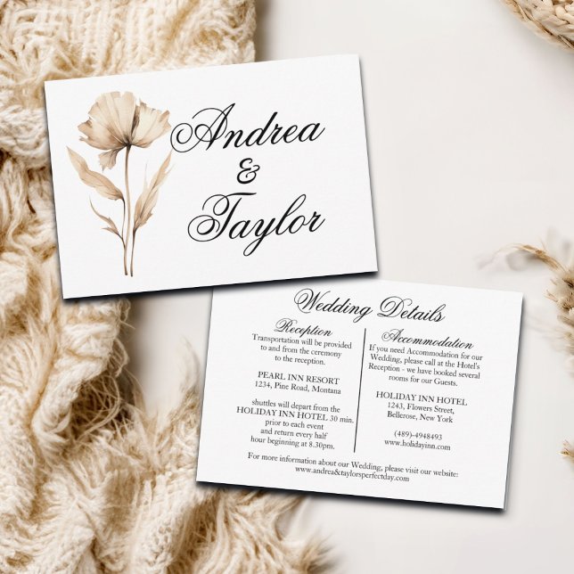 Tarjeta De Recepción Elegante Boda de hierba de Pampas (Subido por el creador)