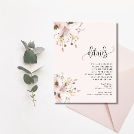 Tarjeta De Recepción Elegante Boda de Jardín Floral Rosa