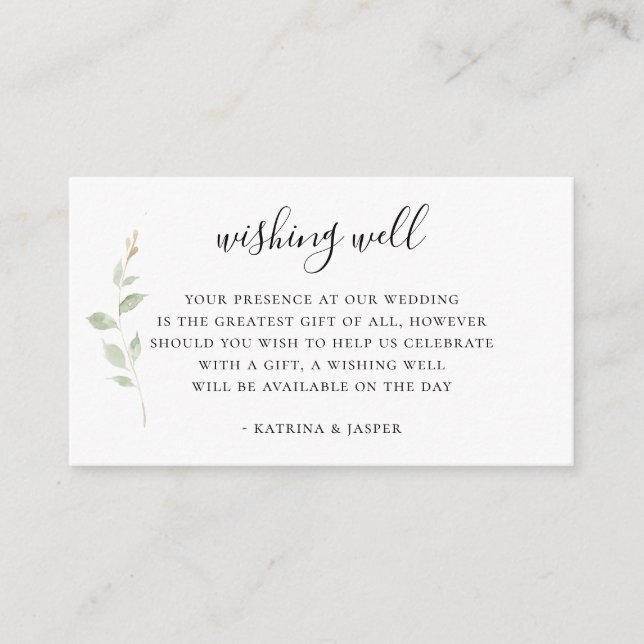 Tarjeta De Recepción Elegante Boda de la Armada de Rama Deseando Bien (Anverso)