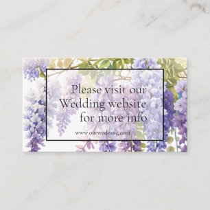 Tarjeta De Recepción Elegante boda de la glicinia morada