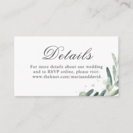 Tarjeta De Recepción Elegante Boda de la vegetación de la primavera del