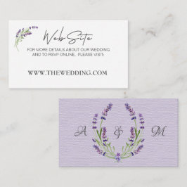Tarjeta De Recepción Elegante Boda de lavanda de moda Minimalista WebSi