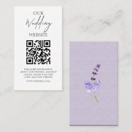 Tarjeta De Recepción Elegante Boda de lavanda de moda QRCode