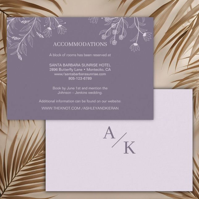 Tarjeta De Recepción Elegante Boda de Lavanda Floral (Subido por el creador)