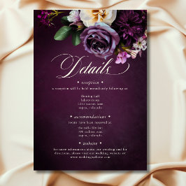Tarjeta De Recepción Elegante Boda de Lavanda y escritura floral de Bor