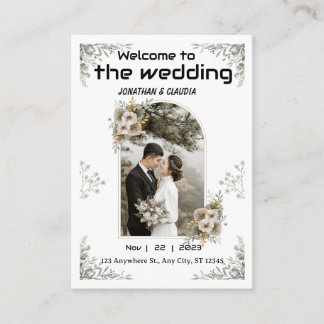 Tarjeta De Recepción Elegante Boda de marco de vintage floral dorado
